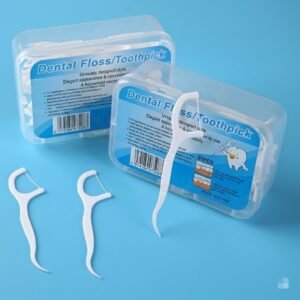 خله اسنان بلاستيك بخيط حرير العلبه 25 قطعه