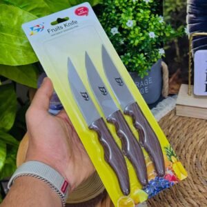 باكيت سكاكين 3 قطع بيد خشابي