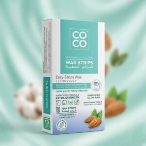شمع شرائح كوكو 2X10 الاصلي بخلاصة اللوز وفيتامين a لإزالة الشعر منزلياً دون الحاجه الي تسخين سهلة الاستخدام مناسبه للبشرة الحساسة