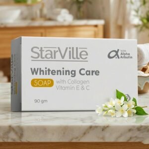 صابونة ستارفيل الاصليه لتفتيح البشره وتوحيد لونها ومعالجة اثار الحبوب والاسمرار الناتج عن أشعة الشمس آمنة وتفتيح الاماكن الحساسه مثل الابطين مناسبة لجميع انواع البشره 90جم